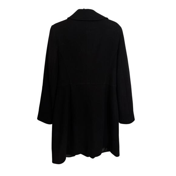 DKNY Coat Womens Size 10 Black Double Breasted Peacoat Mid Length Wool Cashmere - Picture 2 of 5